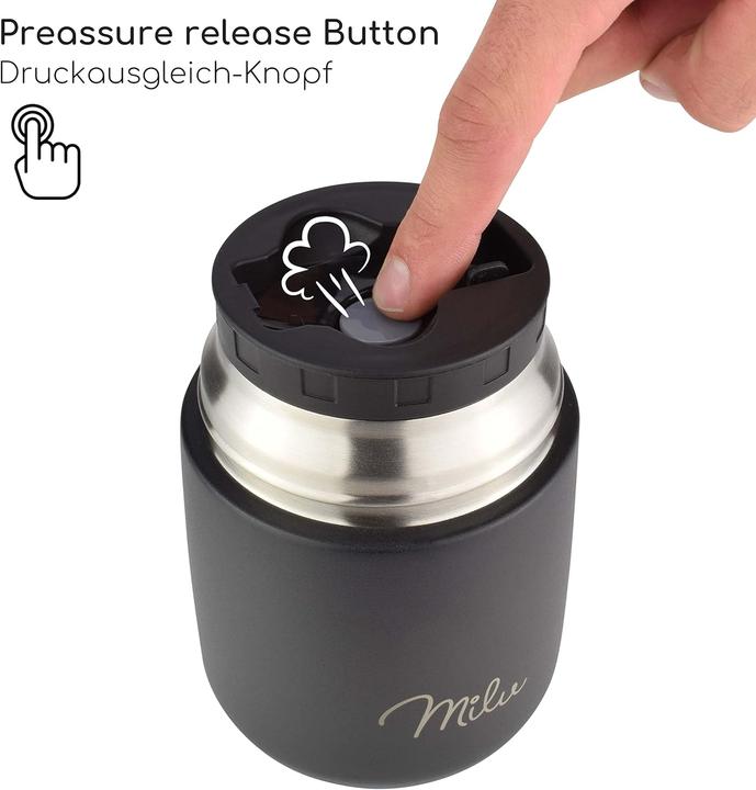 Produktbild Milu Lunchbox-Set grau 450ml, schwarz