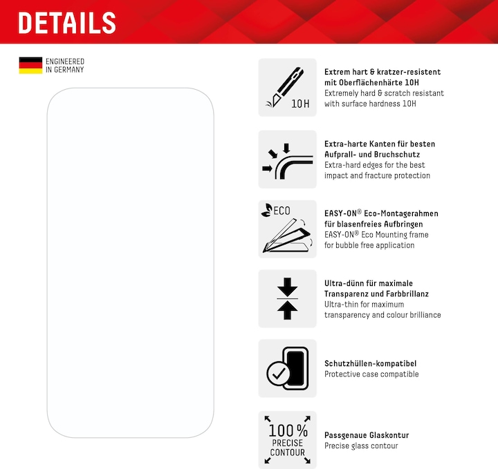 Image du produit Displex Real Glass, 2D Panzerglas + Handyhülle (1 pièce(s), Apple iPhone 15 Pro)