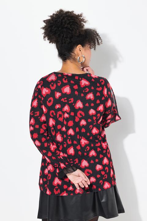Produktbild Miamoda Meshbluse, Herz-Muster, blickdicht mit Jersey unterlegt (48)