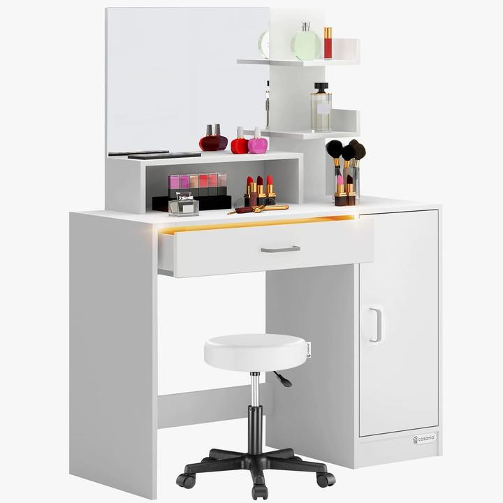 Immagine prodotto Casaria Schminktisch mit Hocker (90 x 40 x 140 cm)