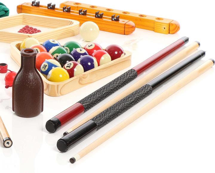 Image du produit Wiltec Accessoires de billard Tout en Un Set complet 4 Queues Triangle Support mural Boules Brosses