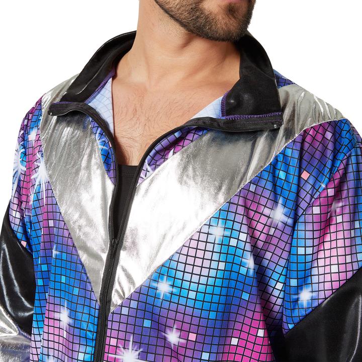 Produktbild tectake Herrenkostüm Retro 80er 90er Jahre Disco Jogginganzug (XXL)