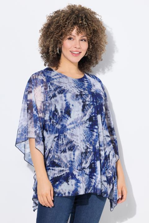Immagine prodotto Ulla Popken Blusa a doppio strato dal taglio oversize con scollo a girocollo e mezze maniche (50, 52)
