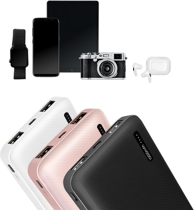 Produktbild LogiLink Mobiler Zusatzakku, 10.000 mAh, 2x USB, schwarz tragbarer Zusatzakku für Smartphones & Tablet-PCs (10000 mAh, 10 W, 37 Wh)