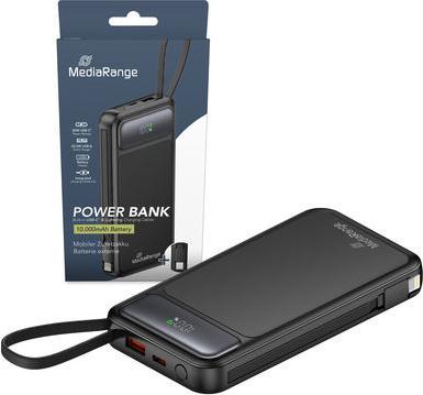 Actual product image MediaRange Powerbank 10.000mAh, USB-C® Power Delivery and Quick Charge enabled, black (10000 mAh, 20 W, 37 Wh)