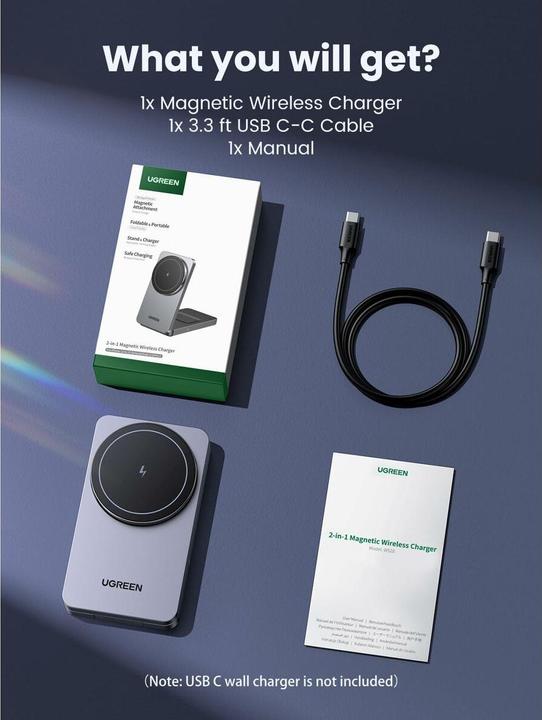 Produktbild Ugreen 2-in-1 Magnetic Wireless Charger (20 W)
