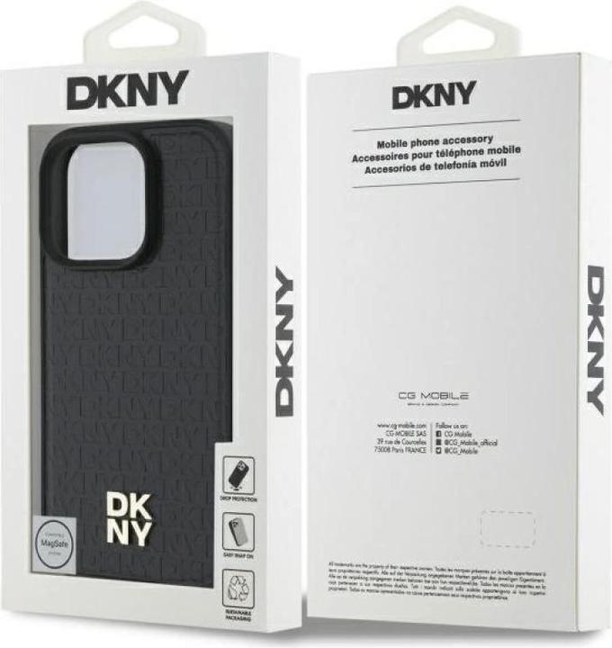 Produktbild DKNY DKHMP16XPSHRPSK iPhone 16 Pro Max 6.9" hardcase czarny/black Repeat Pattern Stack Logo MagSa (Apple iPhone 16 Pro Max)