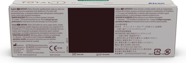 Actual product image Dailies Total1 for Astigmatism (30 Piece, Daily lens, Toric)