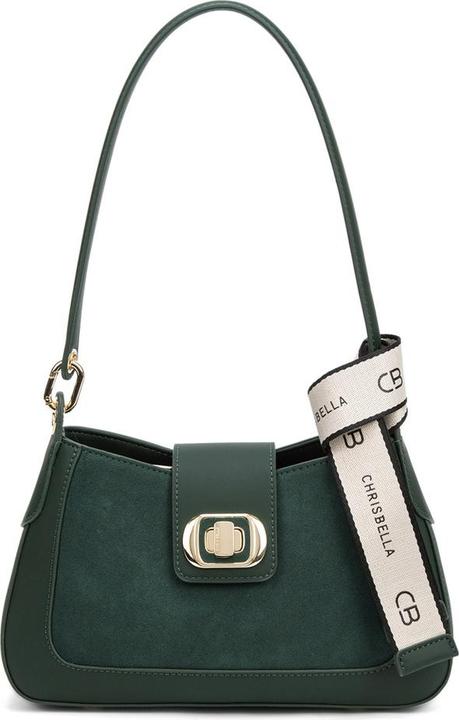 Chrisbella Damen Schultertasche - Modell Aurelia Lux - 100% Polyurethan - 29.0 X 8.0 X 17.0 Cm