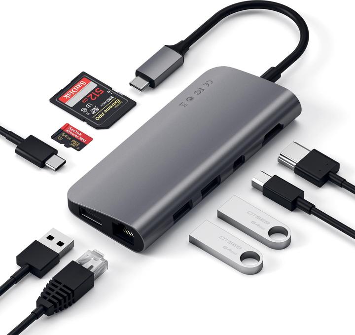 Image du produit Satechi ST-TCMM8PAS (USB-C, 9 ports)