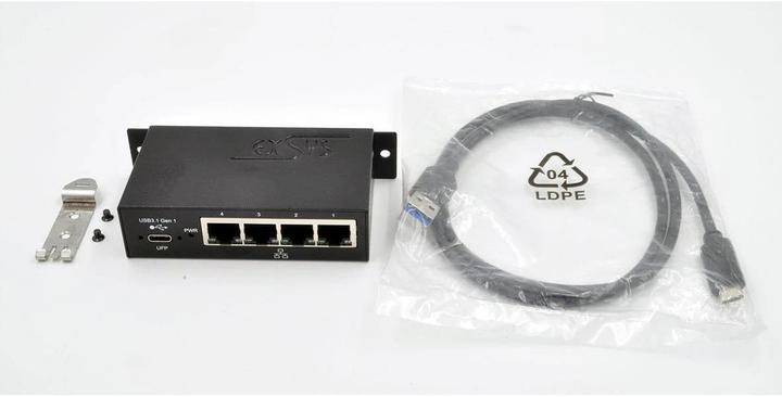 Productafbeelding Exsys EX-1330M, 4x Ethernet USB 3.0/3.1 (USB 3.0, RJ45 (4x))