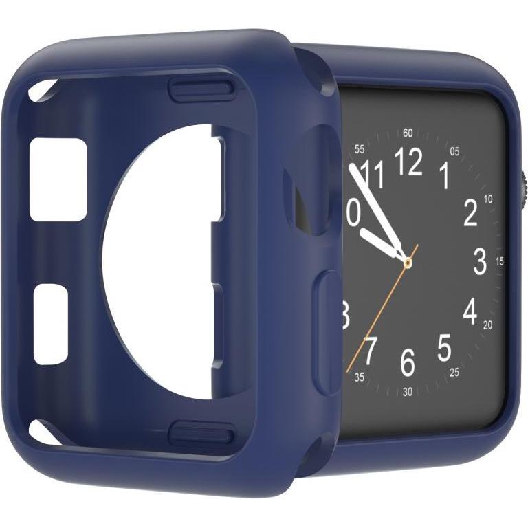 Cover-Discount Apple Watch 42mm - Gummi Schutz Case dunkelblau, Smartwatch Zubehör, Blau