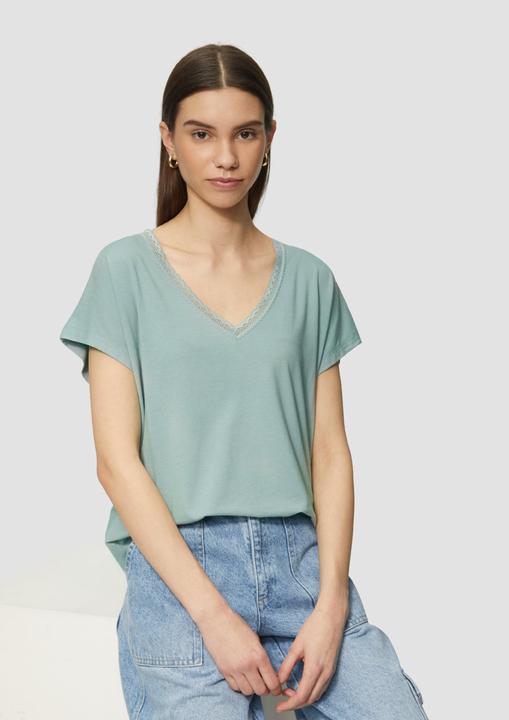 Produktbild S.Oliver T-Shirt Modalmix-Shirt mit Spitzenblende (M)