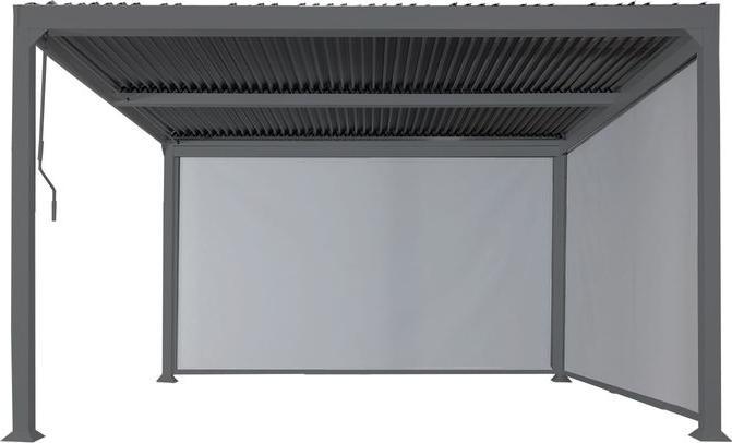 Actual product image Mendler Side panel for pergola HWC-L41, fabric/textile 3x3.7m, anthracite (300 cm, 370 cm)