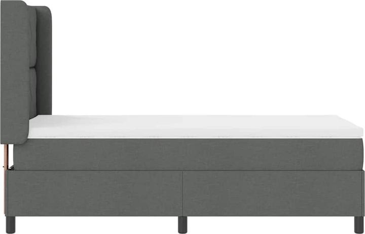 Actual product image vidaXL Box spring bed with mattress fabric dark grey (100 x 200 cm)