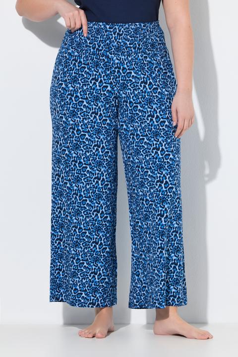 Actual product image Ulla Popken Marlenehose, Leomuster, weites Bein, Elastikbund (58, 60)