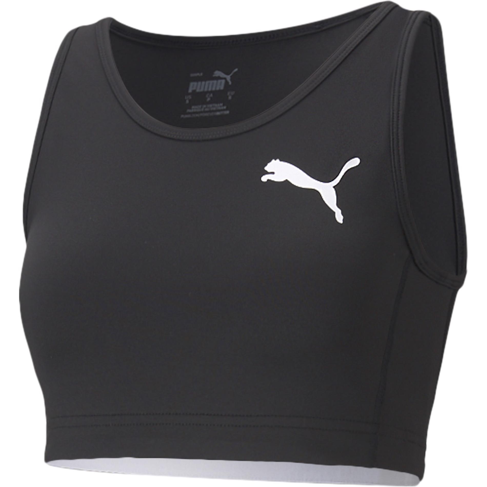 Puma, Damen, Sportshirt, Cross the Line Crop Top W2.0-519670 (XXL), Schwarz, XXL