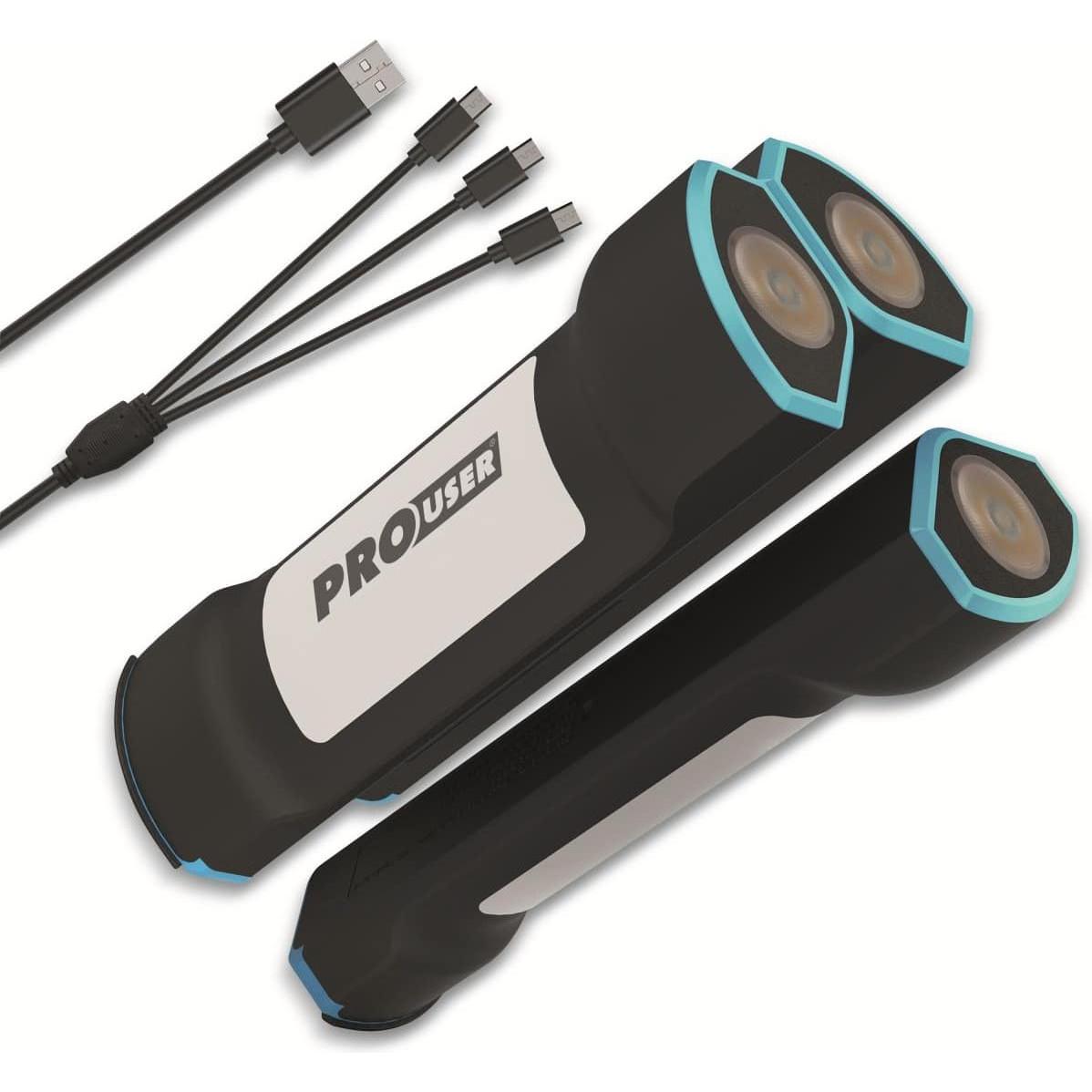 Thumbnail - ProUser Powerbank mit Taschenlampe 3er Set (7500 mAh, 27.75 Wh), Powerbank, Schwarz