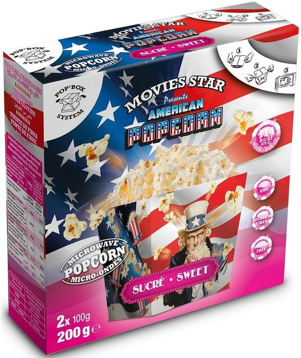 Movies Star Pop Box Sucre à pop-corn pour micro-ondes 2 x 100 g (310 g)