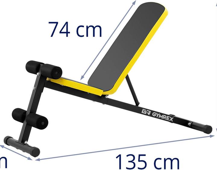 Actual product image Gymrex Schrägbank Hantelbank Trainingsbank Rückenlehne Fitnessbank verstellbar 100 kg