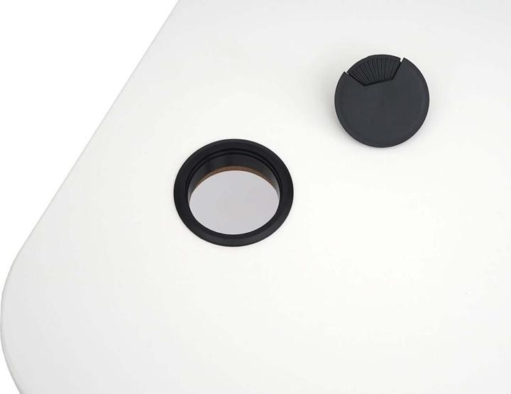 Actual product image Swisshandel24 Desk, computer table, 120° electrically height-adjustable white, black (257 x 68 x 121 cm)
