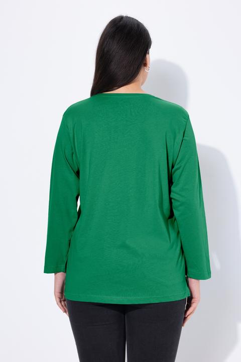 Produktbild Ulla Popken Shirt, V-Ausschnitt, Relaxed, Langarm (42, 44)