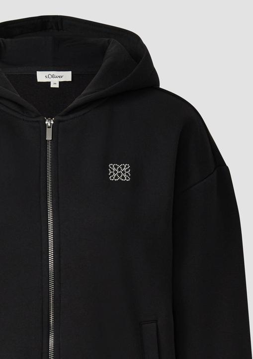 Produktbild s.Oliver Sweatshirt Jacke Weiche Sweatjacke mit Schmuckstein-Detail (38)
