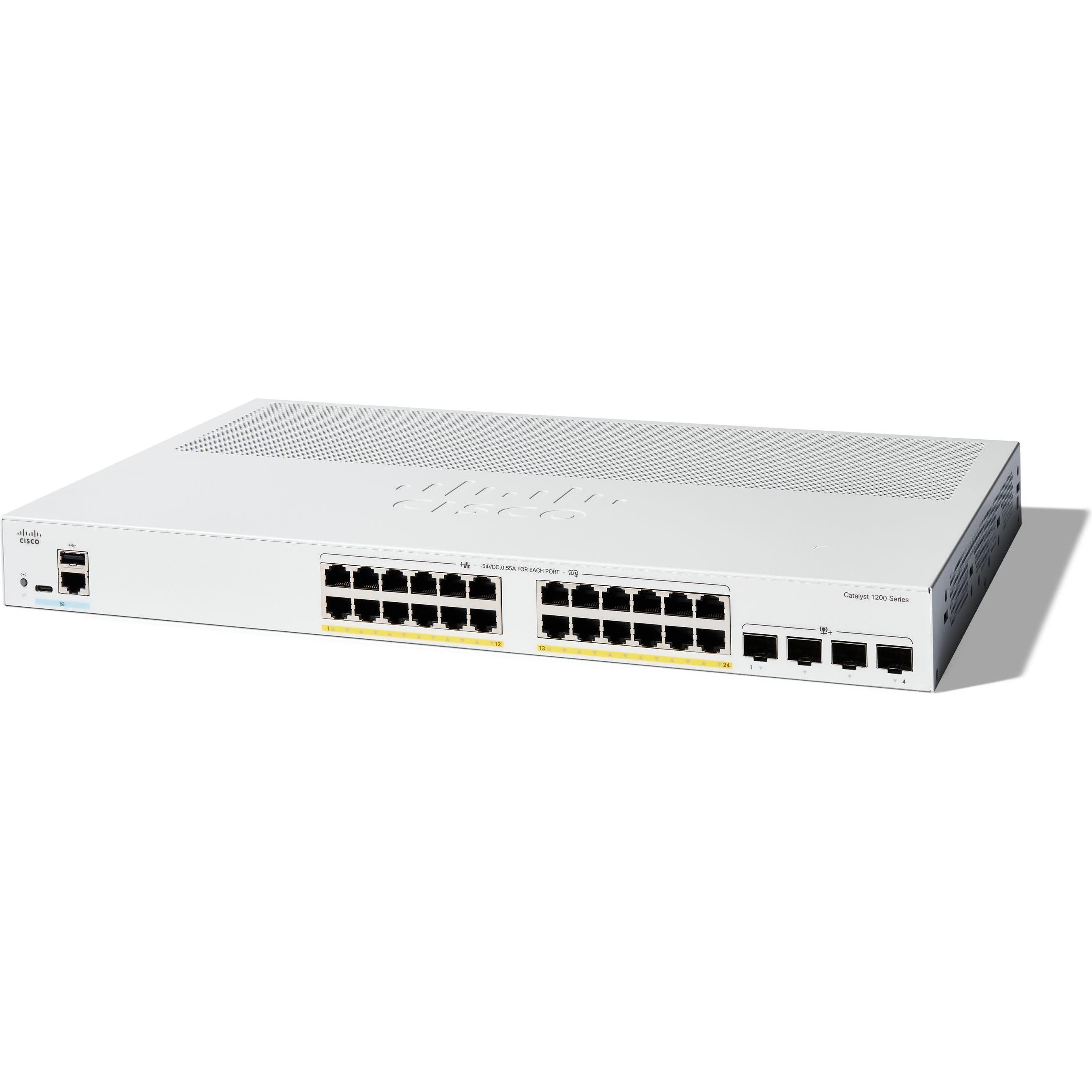 Thumbnail - Cisco CATALYST 1200 24-PORT GE POE (28 Ports), Netzwerk Switch, Weiss