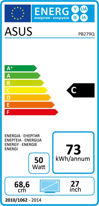 Etichetta energetica ASUS Pa279q (2560 x 1440 pixel, 27")