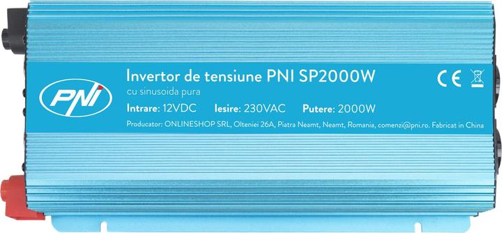 Actual product image PNI Voltage inverter SP2000W with pure sine wave, input 12V DC, output 230V AC, power