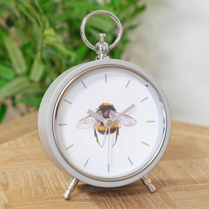Actual product image Hestia Bee Mantel Clock Metal Case