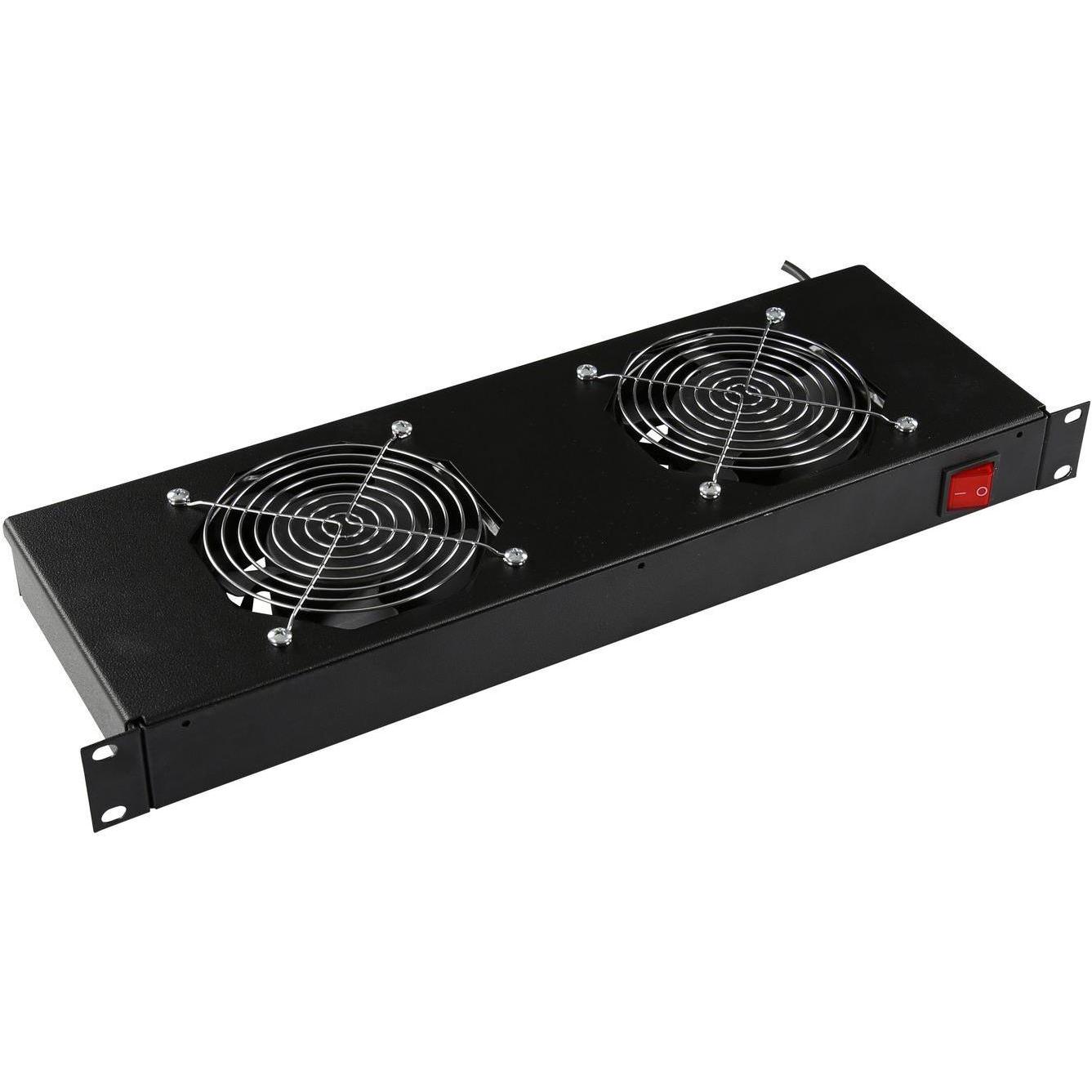 Lanview 2 Fans, Analog Thermostat, Serverschrank Zubehör, Schwarz
