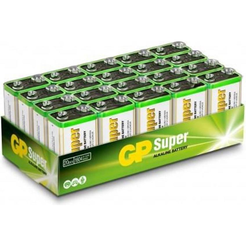 GP Batteries Batteria 1604A-S20/ 6LF22 - Confezione da 20 pezzi (20 pz., 9V Block), Batterie + pile