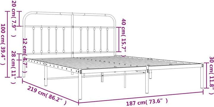 Image du produit vidaXL Bettgestell (183 x 213 cm)