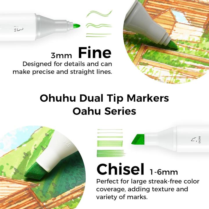 Produktbild Ohuhu Kunstmarker (Mehrfarbig, 6 mm, 60 x)