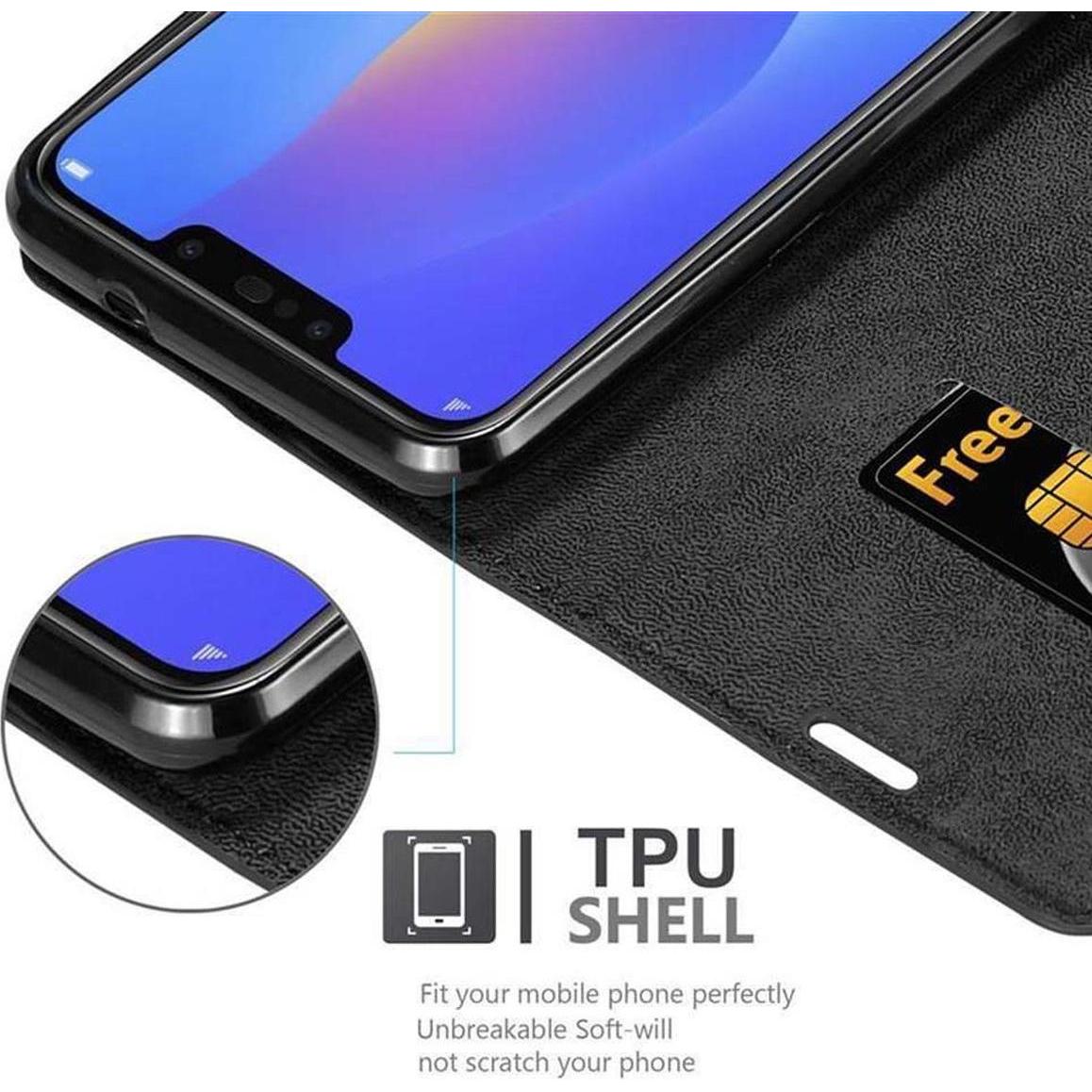 Thumbnail - Cadorabo Book Invisible Magnet Cover (Samsung Galaxy J4+), Smartphone Hülle, Schwarz