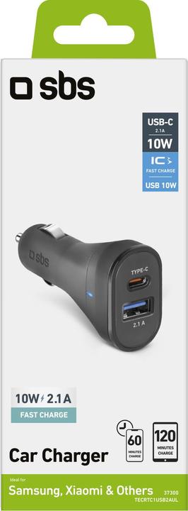 Image du produit SBS TECRTC1USB2AUL Chargeur pour appareils mobiles voiture noir