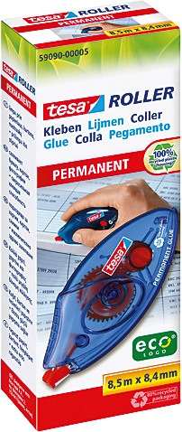 Actual product image tesa Disposable adhesive roller Permanent ecoLogo