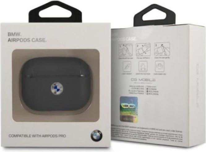 Actual product image BMW Leather Case Silver Logo (Headphone sleeve)