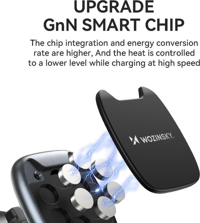 Actual product image Wozinsky WUMTK magnetic phone holder for car air vent - black
