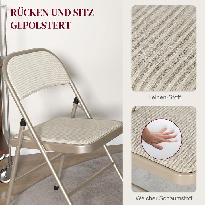 Produktbild Homcom Klappstuhl Polyester Beige