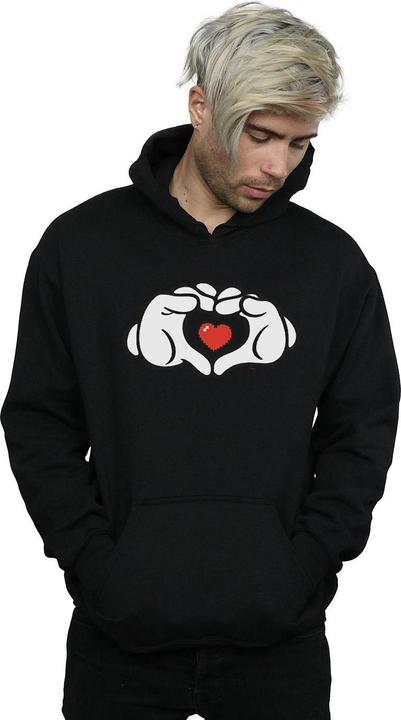 Actual product image Disney Mens Mickey Mouse Heart Hands Hoodie (4XL)
