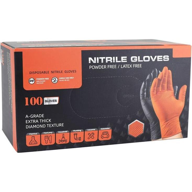 Thumbnail - P2R, Schutzhandschuhe, Nitrile workshop gloves with diamond texture, fish scale type, chemical, oil and petrol resistant...