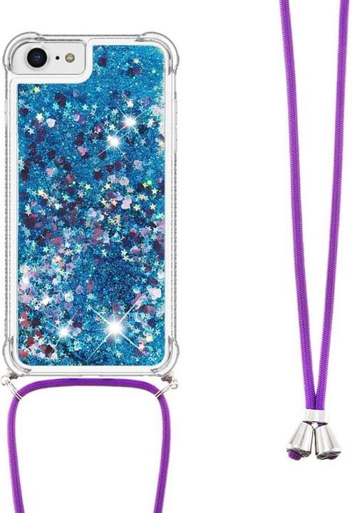 Immagine prodotto Cover-Discount iPhone SE / 8 / 7 - custodia glitterata con cordino blu (Apple iPhone 7, Apple iPhone 8)