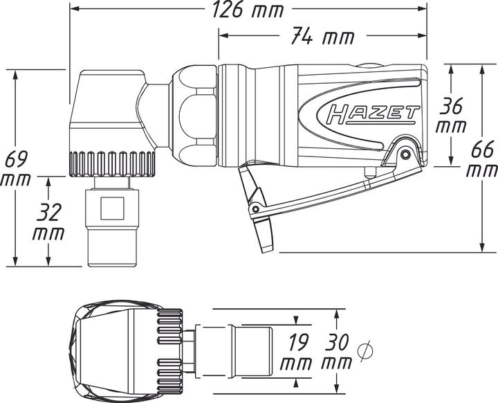 Produktbild HAZET Mini Stabschleifer ∙ abgewinkelt 9032M-5