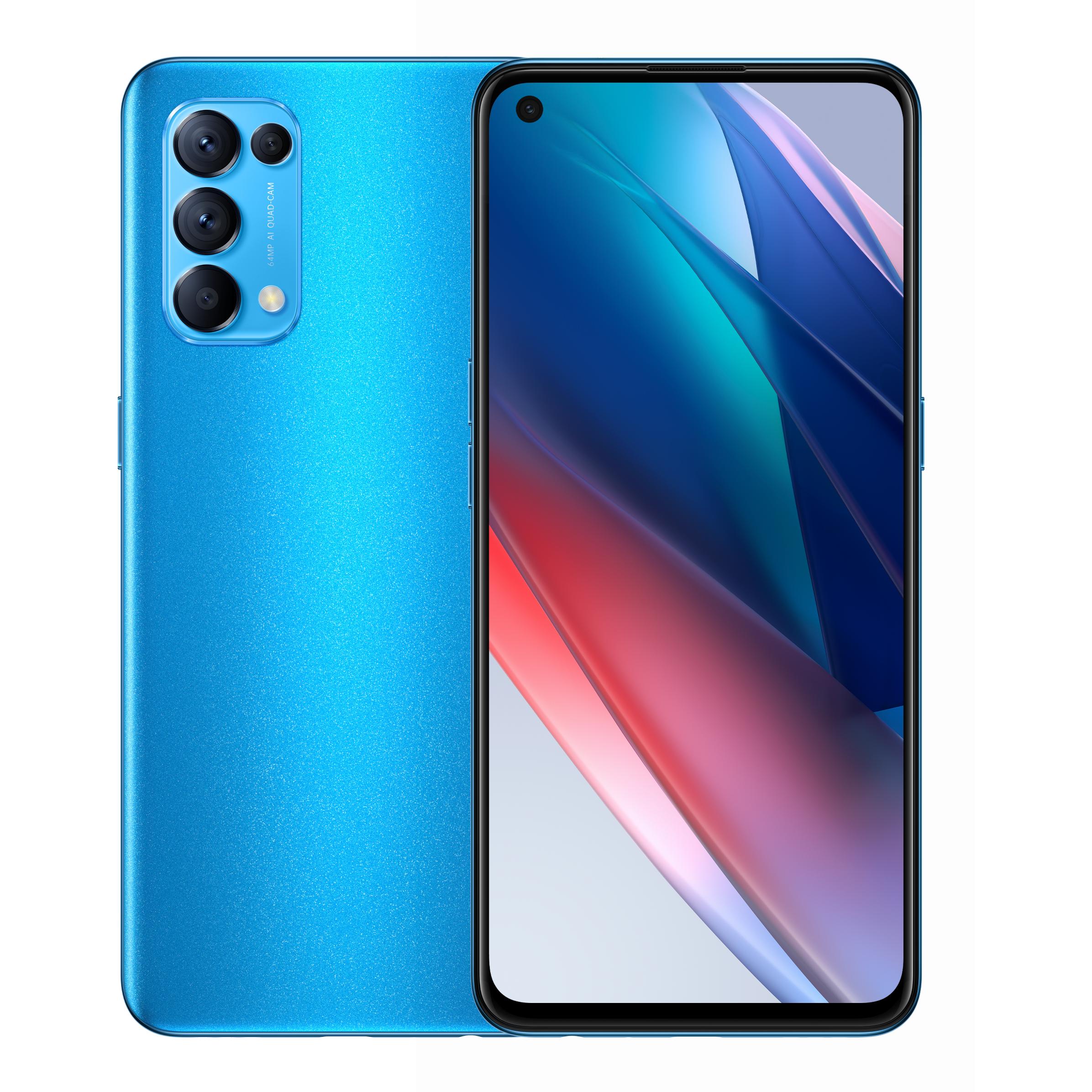 OPPO Find X3 Lite (128 GB, Astral Blue, 6.40", Dual SIM, 5G), Smartphone, Blau