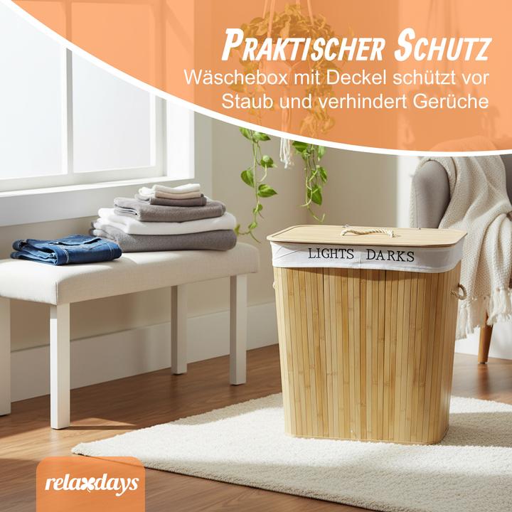 Produktbild Relaxdays Wäschekorb Bambus (105 l)