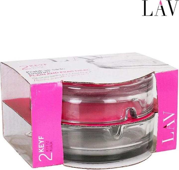 Produktbild LAV 2er-Set Glas ASCHENBECHER transparent stapelbar 10,6×3,4cm