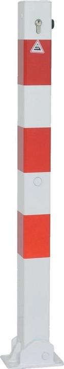 Produktbild kaiserkraft Absperrpfosten, 70 x 70 mm, weiß / rot