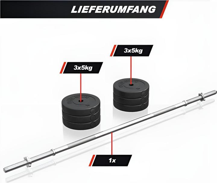 Immagine prodotto Gorilla Sports Hantelbank mit Ablage inkl. Hantelset 100kg